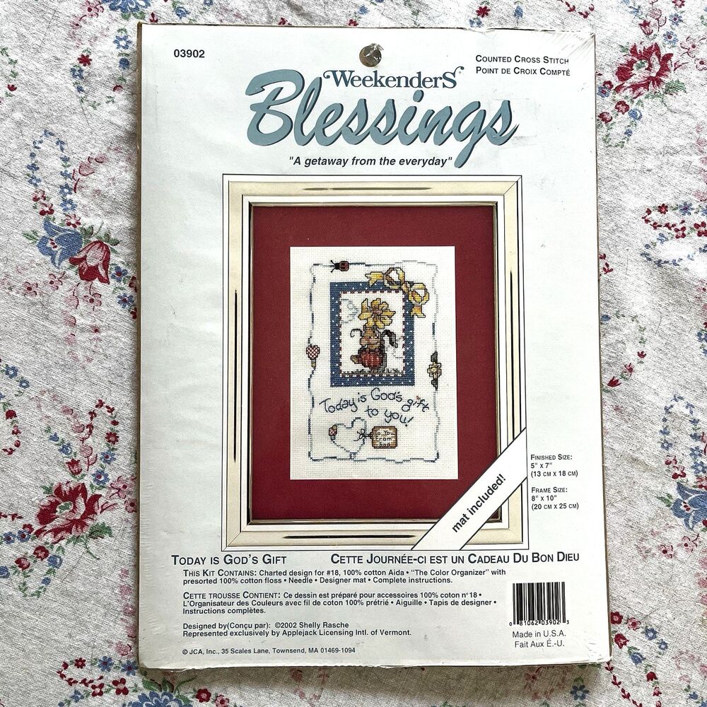 NEW Weekenders Blessings "Today is God's Gift" Counted Cross Stitch Kit 5" x 7"